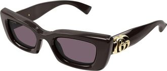 Gucci Cat-eye Rectangular Sunglasses - unisex - Gucci - Sunglasses - Brown - 49 MM - Accessories