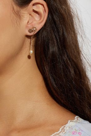 Tory Burch Earrings With Logo, Womens, Gold