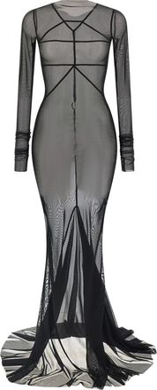 Rick Owens Black Nylon Long Womens Dress