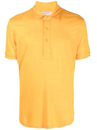 Orlebar Brown Sebastien linen polo shirt - Orange