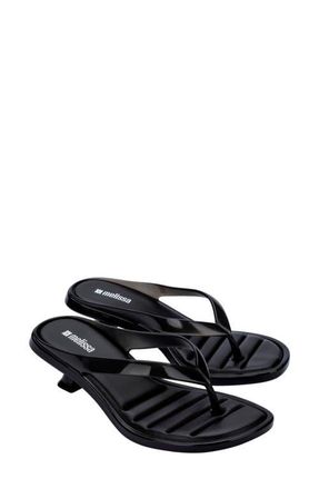 Melissa Kitten Heel Flip Flop in Black at Nordstrom, Size 10