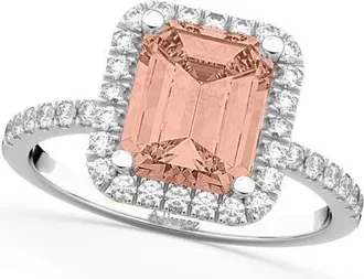 Allurez Morganite & Diamond Engagement 14k in 3.32 Ct/white Gold at Nordstrom, Size 6.5