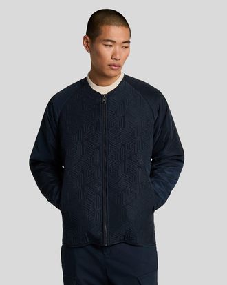 Lyle & Scott Mens Emblem Quilted Jacket - Navy - Size Large