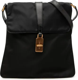 Prada Pre-owned Prada Vitello Trimmed Tessuto Messenger Bag Ladies Q210SSOK9D5G3Y48