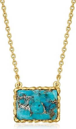 Ross-Simons Turquoise Necklace in 18kt Gold Over Sterling