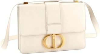 Dior 30 Montaigne Flap Bag Leather shoulder bag - Wit