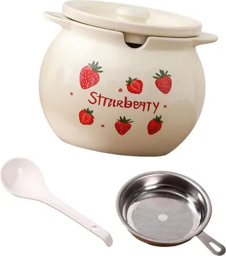 OEM Gran Recipiente De Cer&aacute;mica Para Aceite - Olla Para Manteca De Fresa