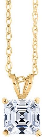 Pompeii3 2 CT Asscher Cut Solitaire Pendant Necklace in 14k White, Yellow, or Rose Gold