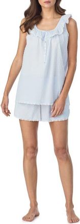 Eileen West Swiss Dot Cotton Shortie Pajamas in Blue at Nordstrom, Size X-Small