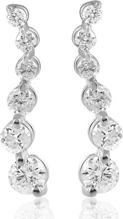 Pompeii3 Ladies 1/2ct Diamond Journey Earrings 14K White Gold