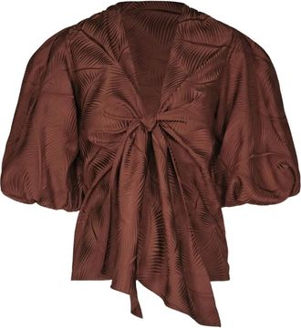 Johanna Ortiz Top Luz Nocturna con effetto jacquard - Marrone