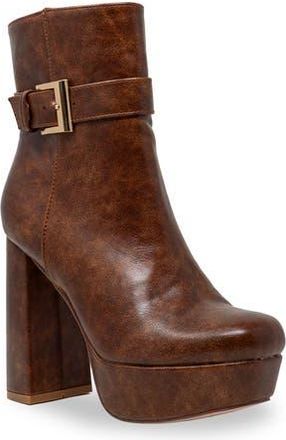 Chase + Chloe by Intouch Footwear Chunky Platform Bootie in Cognac at Nordstrom Rack, Size 8.5