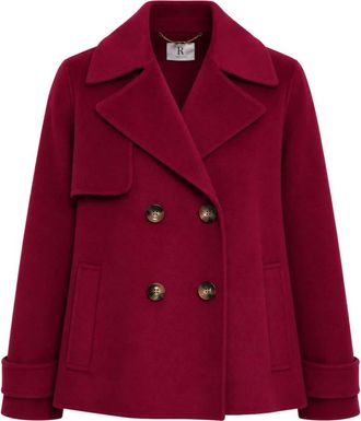 Fracomina Korte Caban Jas - Dames - Mantel - Rood - L - Polyester - Jassen