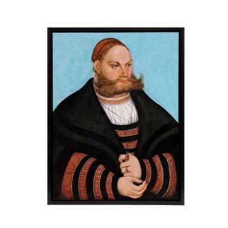 Artery8 Lucas Cranach Portrait of Lukas Spielhausen Framed Canvas Art Print | Size: W24 x H32