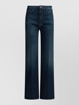 Mother troublemaker jeans straight leg belt loops five pockets