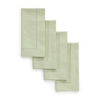 Solino Home Cotton Linen Hemstitch Dinner Napkins Set of 4, 20 x 20 Inch for Dining Table, Holiday and Everyday Table Decor in Sage at Nordstrom
