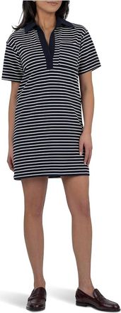 Kut from the Kloth Daphne Short Sleeve Dress In Navy/ivory