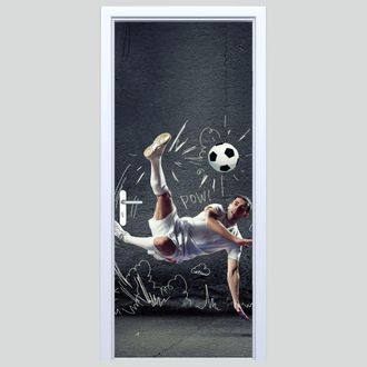 OEM Adhesivo De Tela Para Puerta Con Dise&ntilde;o De Futbolista 436pd