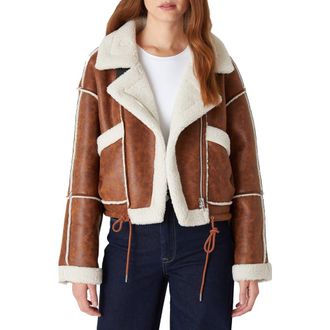 Blank NYC Faux Shearling Jacket in Steady Habit at Nordstrom, Size Medium