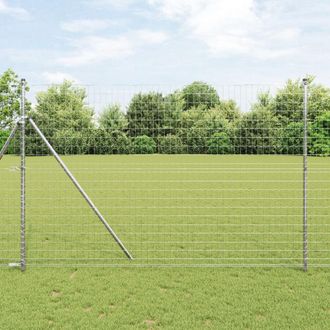 Berkfield Home Euro Fence with 7 Posts 1.5x10 m Galvanised Steel in Silver