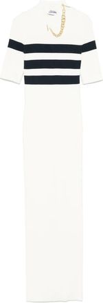 Jean Paul Gaultier Abito lungo a coste - Bianco