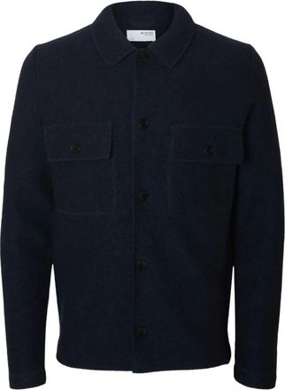 Selected pocket buttoned overshirt - men - Wool - S - Blue