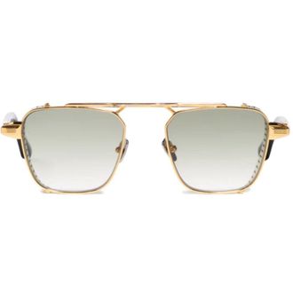 John Dalia Scotty Bold Geometric Sunglasses with Ribbed Accent
