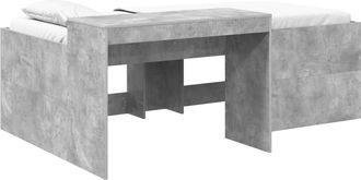 vidaXL Letto Alto Per Bambini Con Scrivania Grigio Cemento 75 X 190 Cm Vidaxl