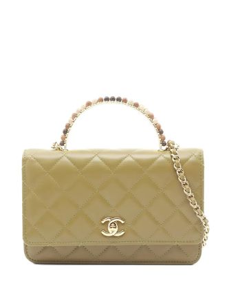 Chanel 2021 diamond-quilting shoulder bag - Groen