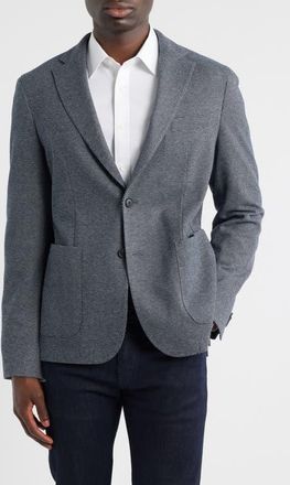 BOSS Hanry Slim Fit Navy Microdot Knit Sport Coat in Dark Blue at Nordstrom, Size 40