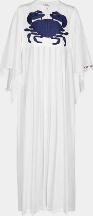 Kilometre Paris Crab Embroidered Cotton Dress One Size