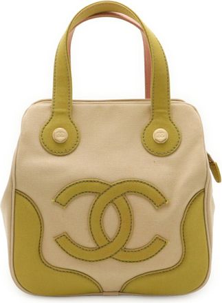 Chanel pink Canvas Handbag Tote Bag (Pre-Owned)