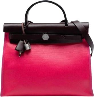 Herm&egrave;s Pre-owned Berline Herbag Zip 31 - Dames - Vintage Handtas - Roze - ONE Size - Leer - Vintage