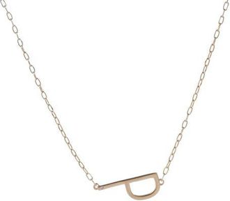 Alex and Ani Gold Elongated Initial Pendant Necklace in Gold - P at Nordstrom