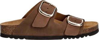 Scholl Noelle Slide - Dames - Sandalen - Bruin - 36 EU - Leer - Schoenen