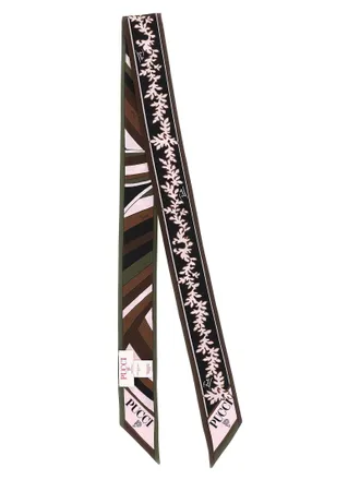 Emilio Pucci Mixed-Print Silk Twill Scarf - Black