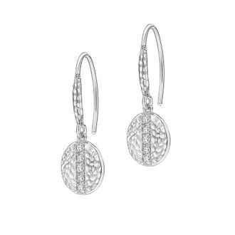 Dower & Hall White Sapphire Round Lumiere Drop Earrings