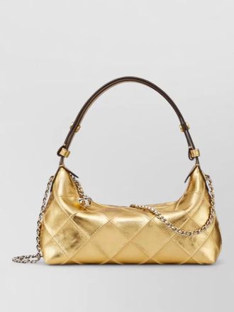 Tory Burch shoulder bag metallic chain strap quilting