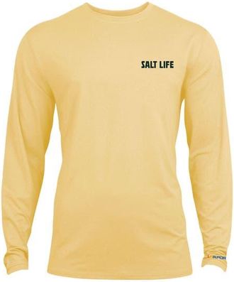 Salt Life Live Above or Below Long Sleeve Performance Tee in Golden Haze Heather at Nordstrom, Size Xx-Large