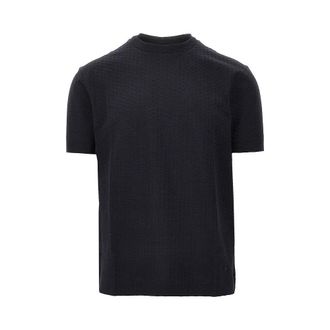 Emporio Armani Diamond motif jacquard cotton T-shirt Man S