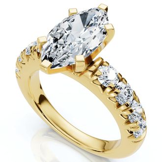 Pompeii3 Certified 2.80Ct Marquise Diamond Engagement Ring Gold Lab Grown