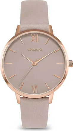 Vincero Eros Leather Strap Watch, 38mm in Rose Taupe at Nordstrom
