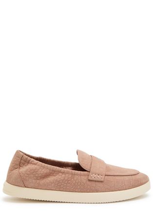 Tory Burch Ballet Sport Embossed Nubuck Loafers - Beige - 10 (IT40.5 / UK7.5)