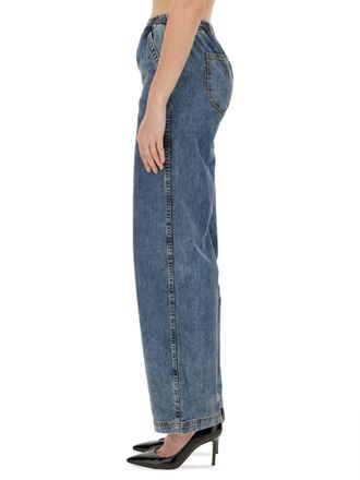 Moschino Wide Leg Denim Jeans - Blue