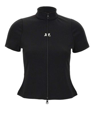 Courr&egrave;ges Top Interlock Zipped
