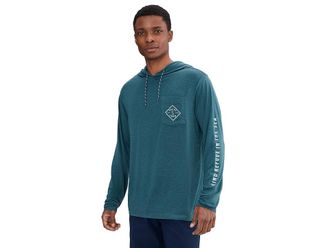 Salty Crew Tippet Pocket UV Hoodie Mens Sweatshirt Pilot Blue : 2XL, Elastane/Polyester