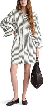 Madewell Chrisandra Dress - Seersucker Stripe Womens Dress Grey Variegated Stripe : 12, Polyester/Viscose
