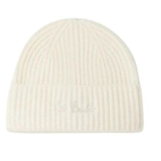 MC2 Saint Barth Gebreide muts stretch in mosstijl - Dames - Hoeden - Beige - M/L - Accessoires
