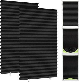 No Brand Cortina Opaca - Juego De 2 Cortinas Temporales, No Requiere Taladrar, Con 4 Clips, Aptas Para Dormitorio, Cocina Y Ba&ntilde;o, 150 X 60 Cm