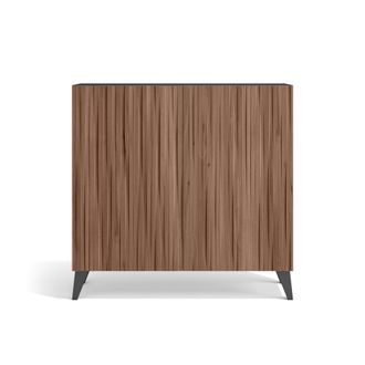 HERDASA Zapatero melamina grafito puertas efecto vallado nogal 87x90x27cm